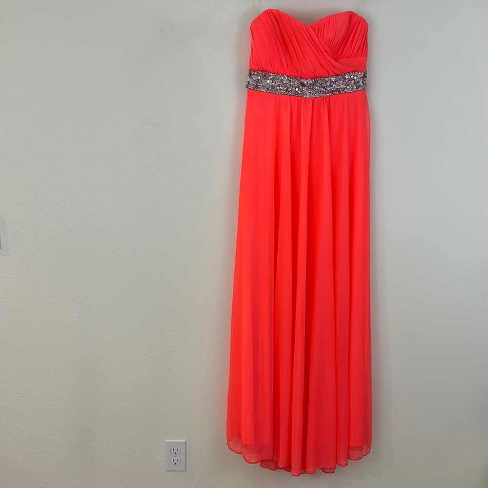 My Michelle Beaded Coral Prom Dress
